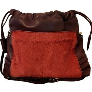 Burberry Leather Nubuck Sartorial Little Crush crossbody Clutch Burgundy